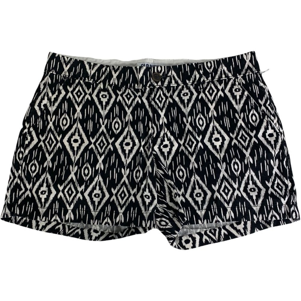 Old Navy 6 Shorts Black White Pattern Casual Preppy